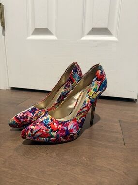 Limelight Multicolor Floral Pointed-Toe High Heels